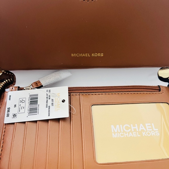 Michael Kors ‘NEW’ Jet Set Travel Women's Wristlet Wallet Brown MK Signature - Picture 10 of 13